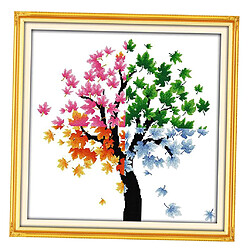 Acheter broderie au point de croix pour enfant adulte - arbre quatre saisons 54 x 54 cm