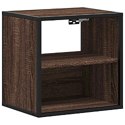 vidaXL Table de chevet murale chêne marron 40x31x39,5 cm