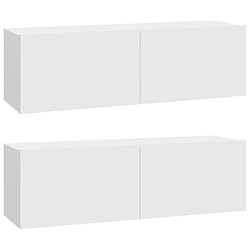 Acheter Maison Chic Ensemble de meubles TV 4 pcs | Banc TV Moderne pour salon | Meuble de Rangement - Blanc Bois d'ingénierie -MN38357