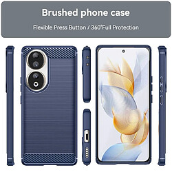 Htdmobiles Coque pour Huawei Honor 90 5G - housse etui silicone gel carbone + film ecran - BLEU FONCE