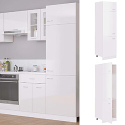 vidaXL Armoire de réfrigérateur Blanc brillant Bois d’ingénierie