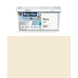 RIPOLIN Peinture Murale speciale Cuisine + Bain - Blanc Casse Satin, 2L