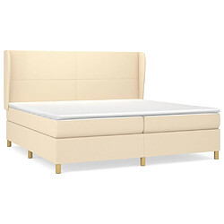 vidaXL Sommier à lattes de lit avec matelas Crème 200x200 cm Tissu