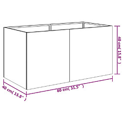 vidaXL Jardinière 80x40x40 cm acier corten pas cher