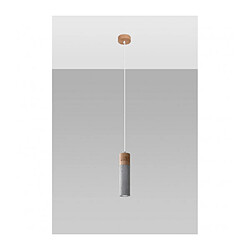 Luminaire Center Suspension design Zane Slim Bois,béton Bois gris,naturel 1 ampoule 120cm