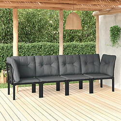 Maison Chic Salon de jardin 4 pcs - Table et chaises d'extérieur - Mobilier/Meubles de jardin Moderne noir et gris résine tressée -MN58567