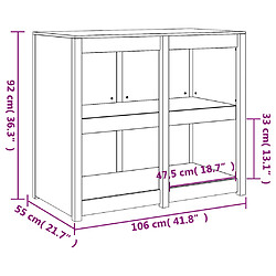 vidaXL Armoire de cuisine d'extérieur 106x55x92 cm bois massif douglas pas cher