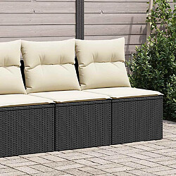 vidaXL Salon de jardin avec coussins 2 pcs noir résine tressée acacia