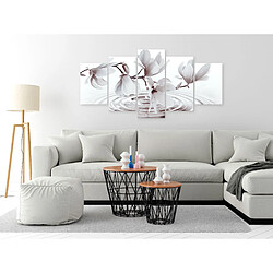 Artgeist Tableau - Magnolias over Water (5 Parts) Wide Grey