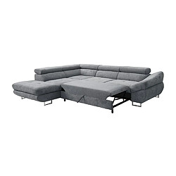 Vente-Unique Canapé d'angle gauche convertible en tissu texturé gris DALIAS pas cher