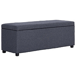 vidaXL Banc avec compartiment de rangement 116 cm Gris foncé Polyester 