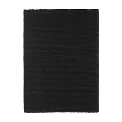 Thedecofactory VIKING - Tapis à poils longs effet soyeux noir 120x170 