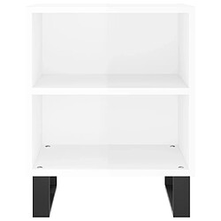 Maison Chic Tables de chevet 2pcs - Table basse Table de nuit - blanc brillant 40x30x50cm bois ingénierie -MN13499 pas cher