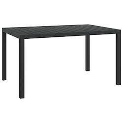 Maison Chic Table de jardin | Table d'extérieur Noir 150 x 90 x 74 cm Aluminium et WPC -GKD17915