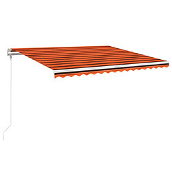 Maison Chic Auvent automatique | Store banne extérieur | Marquise capteur de vent LED 450x350 cm Orange marron -MN96596