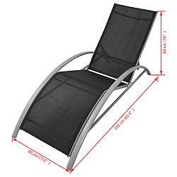 vidaXL Chaise longue aluminium noir pas cher