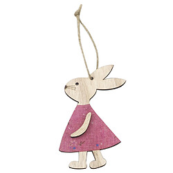 Acheter Décoration De Fête En Forme De Lapin En Bois Ornement Suspendu De Pâques Rose