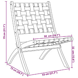 vidaXL Chaises pliables de jardin lot de 2 avec table bleu foncé bois pas cher