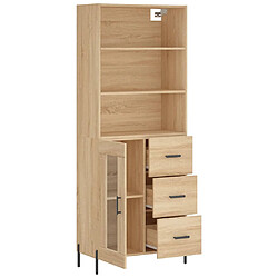 Avis vidaXL Buffet haut Chêne sonoma 69,5x34x180 cm Bois d'ingénierie