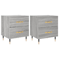 Maison Chic Lot de 2 Tables de chevet - Tables de Nuit sonoma gris 40x35x47,5 cm