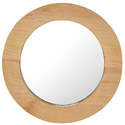 Decoshop26 Miroir mural 40 cm Teck marron clair Rond DEC022828