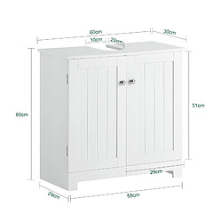 Avis SoBuy BZR18-W Meuble sous-Lavabo à 2 étages et 2 Portes Meuble de Salle de Bain