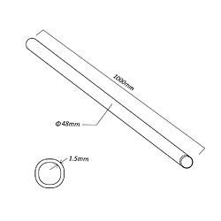 Avis Maclean Mât d'antenne satellite 1m / 48mm / 1.5mm en acier galvanisé MCTV-560