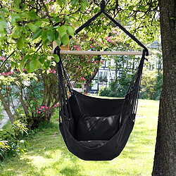 Ecd Germany Hamac chaise anthracite balançoire suspendue siège jardin camping 2 oreillers