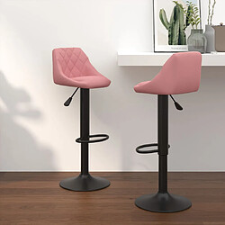 vidaXL Tabourets de bar lot de 2 rose velours