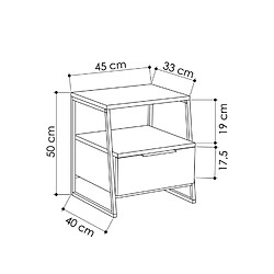 Acheter Concept Usine Table de chevet style industriel INKA