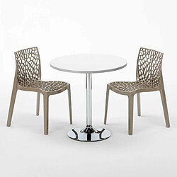 Avis Grand Soleil Table Ronde et 2 Chaises Colorées Set In