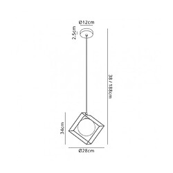 Luminaire Center Suspension 1 ampoule Or,Noir mat