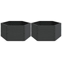 vidaXL Jardinières de jardin 2 pcs anthracite PP