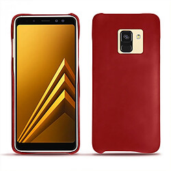 Coque cuir Samsung Galaxy A8 (2018) - Coque arrière - Rouge ( Nappa - Pantone #d50032 ) - NOREVE