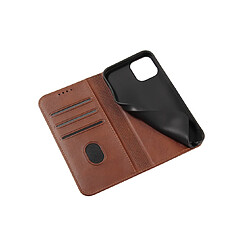 F03 Brown Magnetic Magnétique Téléphone Mobile Holster Holster Anti-Drop Mobile Téléphone Mobile Cas de protection avec fente de carte pour Apple iPhone13 Pro