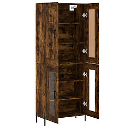 Avis vidaXL Buffet haut Chêne fumé 69,5x34x180 cm Bois d'ingénierie