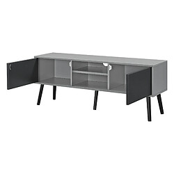 Meuble TV Eskilstuna 120 x 30 x 47 cm Noir Gris Clair [en.casa]