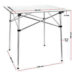 Acheter Helloshop26 Table de camping en aluminium avec plateau de 70 cm et sac de transport argenté 16_0000539