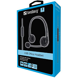 Avis Sandberg USB Office Headset USB Office Headset, Headset, Head-band, Office/Call center, Black, Binaural, ton