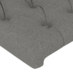 Maison Chic Tête de lit scandinave à LED,meuble de chambre Gris foncé 144x7x118/128 cm Tissu -MN13021 pas cher