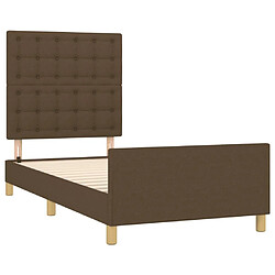 Acheter Maison Chic Lit adulte - Cadre Structure de lit avec tête de lit Contemporain Marron foncé 90x200 cm Tissu -MN75080