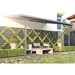 Vente-Unique Pergola adossée en aluminium 13,2 m² anthracite ALVARO