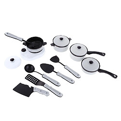 11Pieces / Set Simulation En Plastique Ensemble De Batterie De Cuisine Ensemble De Cuisine Pour Enfants Blanc