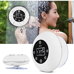 Universal Haut-parleur YH-Bluetooth, haut-parleur Bluetooth sans fil avec radio FM, appel mains libres, haut-parleur de musique imperméable IPX4 avec aspiration dans la salle de bain (blanc) pas cher