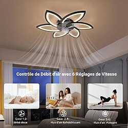 Avis FIMEI Ventilateur de plafond à LED 6 Vitesse Fan Silencieux avec Dimmable Eclairage 3 Couleurs