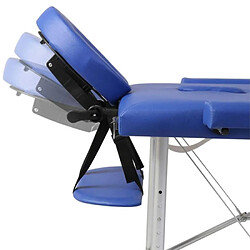 Bodyline - Healt And Massage Table de massage pliante en aluminium portable 2 zones 210 cm Shiatsu, Couleur: Bleu pas cher