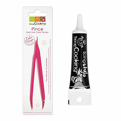 Scrapcooking Pince à Pâtisserie + Stylo de glaçage noir