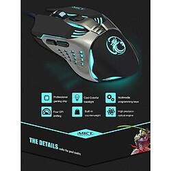 Avis Wewoo Souris noir pour Ordinateur PC Portable USB 7 Boutons 4000 DPI Filaire Optique Coloré Gaming Backlight