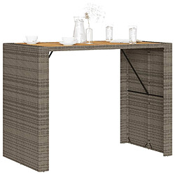 Avis vidaXL Table de bar de jardin et dessus en bois acacia résine tressée