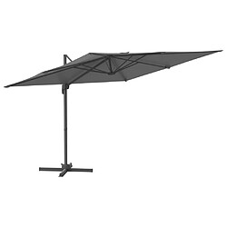 ComfortXL Parasol Déporté Avec Mât En Aluminium Anthracite 300x300 Cm